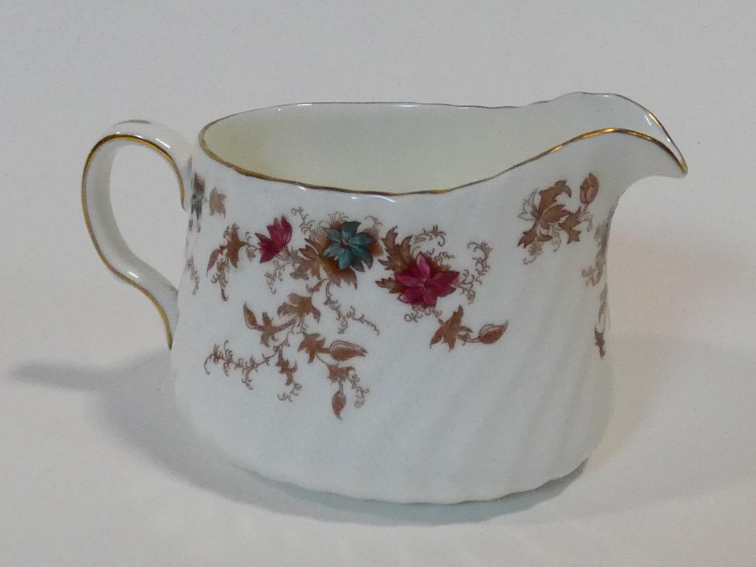 A Mintons Ancestral pattern hand painted porcelain part dinner service, five dinner plates, side - Image 22 of 27