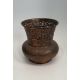 An Islamic copper pierced and repousse work lamp cover with a stylised calligraphic patterning. H. - Image 1 of 4