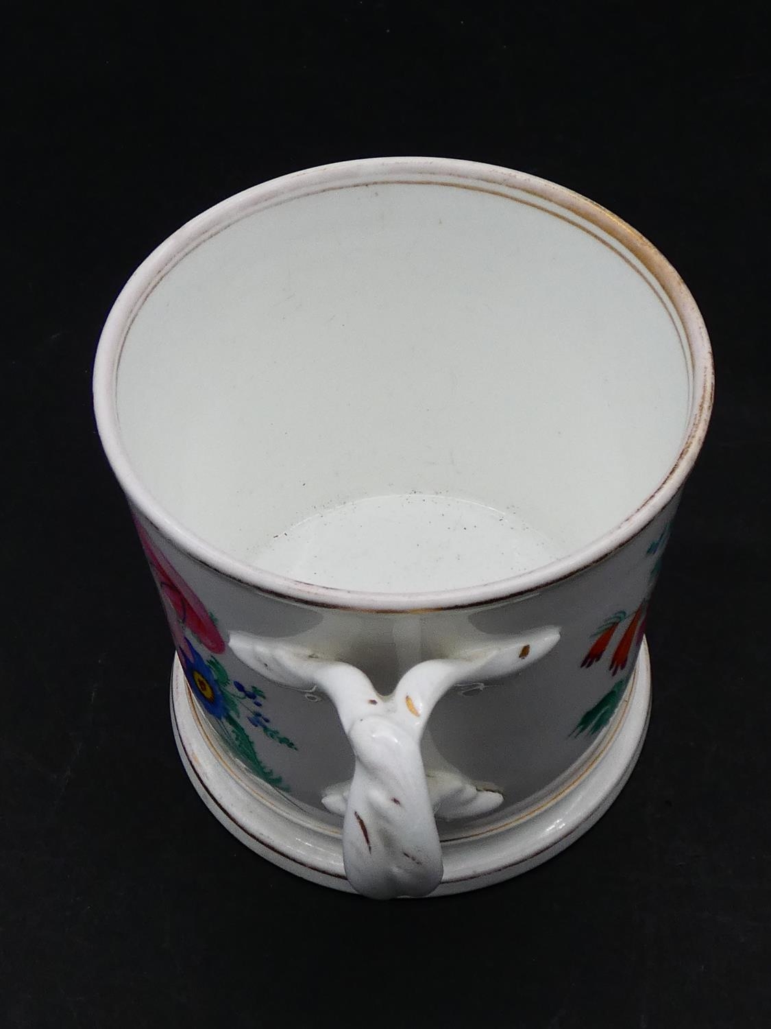Four Victorian hand painted and gilded floral design christening mugs, some with gilded - Image 3 of 13