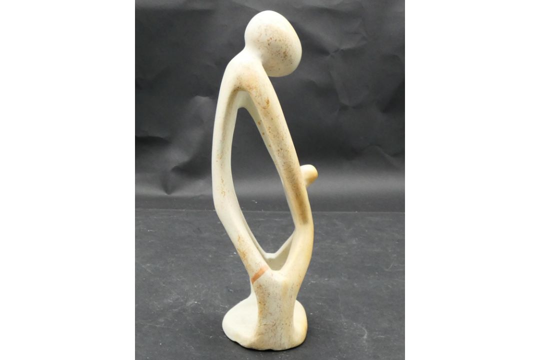 A collection of three carved and pierced soapstone figure groups. H.29cm - Image 6 of 9