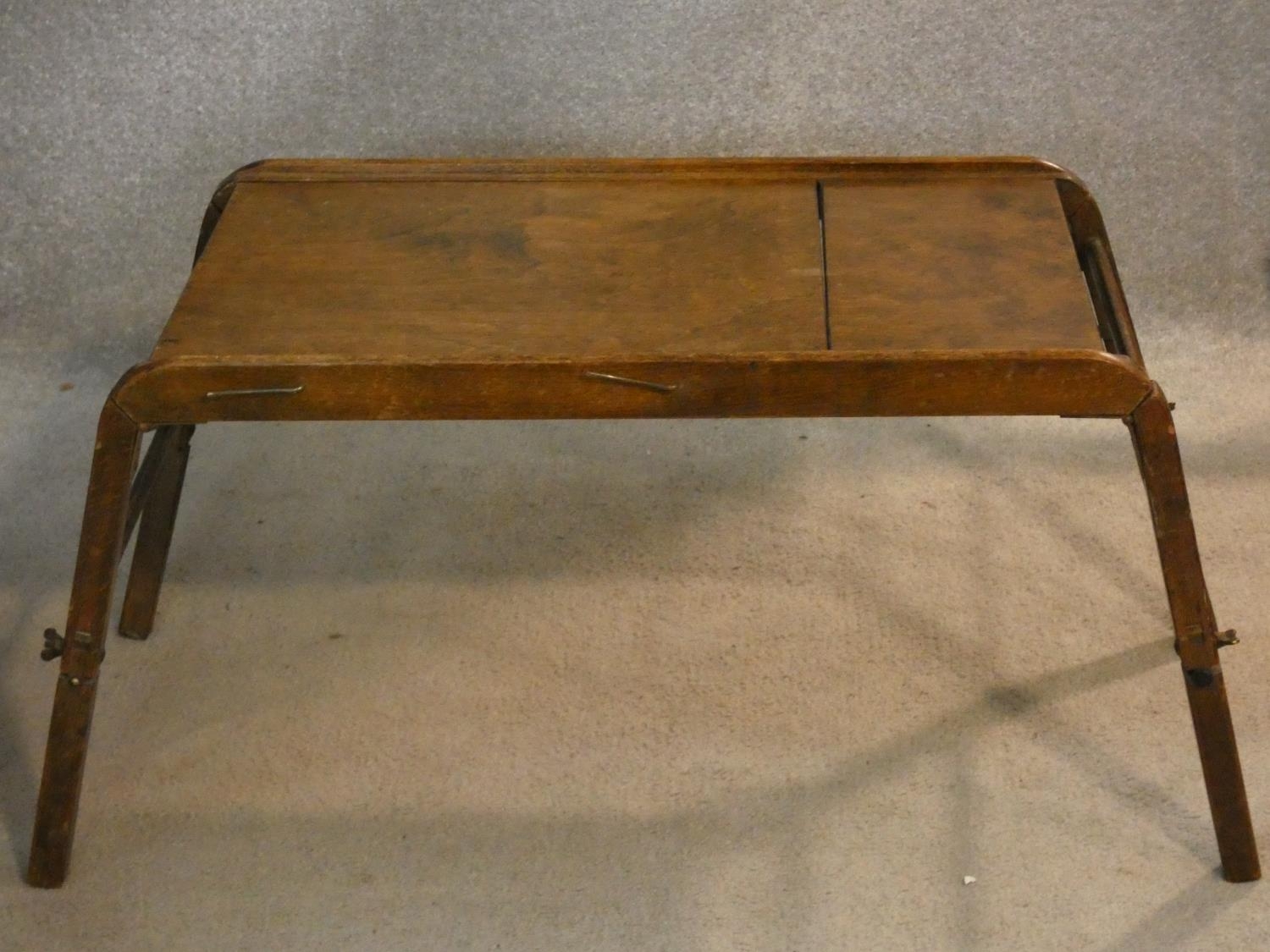 A mid century vintage laminated plywood occasional table with label marked; The 'Five Way' - Image 3 of 5