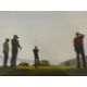 Robert Littleford (B.1945), a framed and glazed waterolour, four golfers on the tee, signed. H.54 - Image 1 of 3