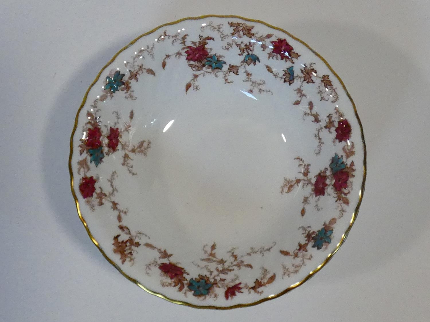 A Mintons Ancestral pattern hand painted porcelain part dinner service, five dinner plates, side - Image 13 of 27