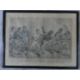 A framed and glazed antique etching of Tom Molineaux vs Tom Cribb along with a ink drawing on - Image 5 of 10