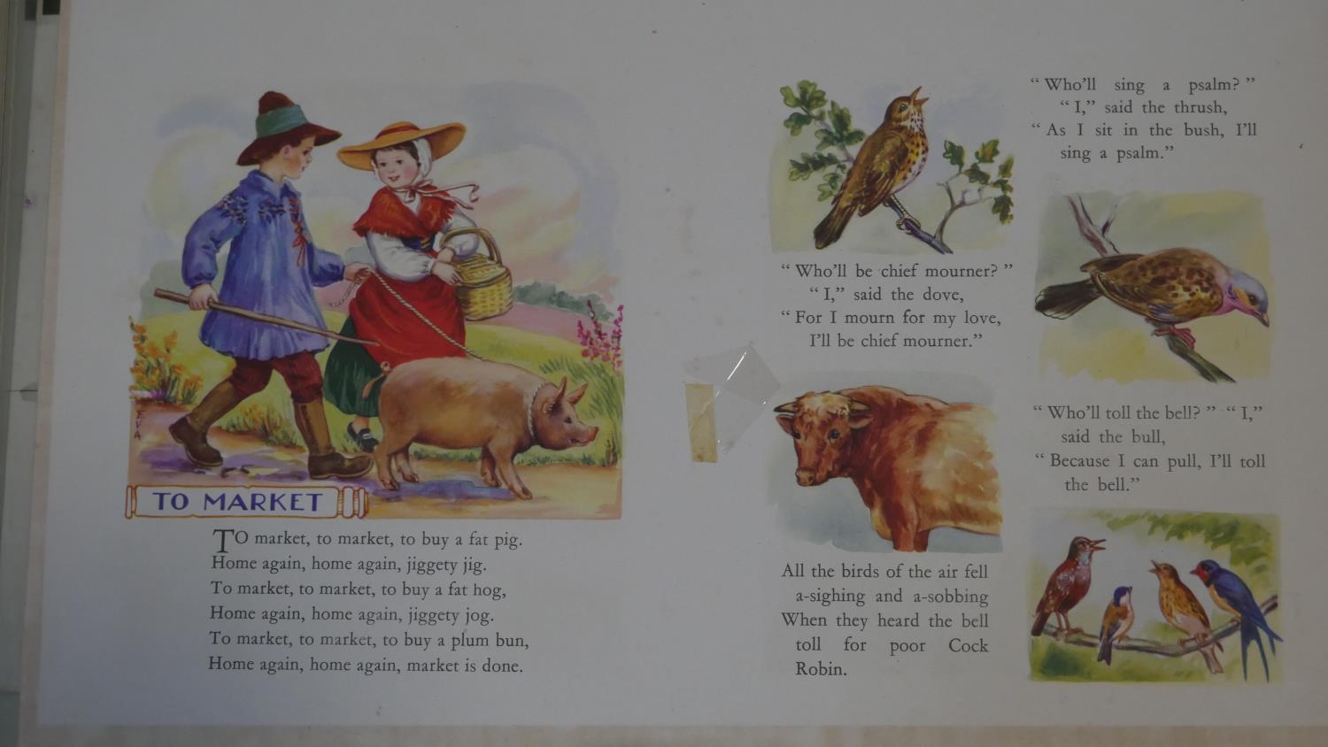 A boxed collection of layout sheets for two different vintage children's books. Some black and white - Image 7 of 8