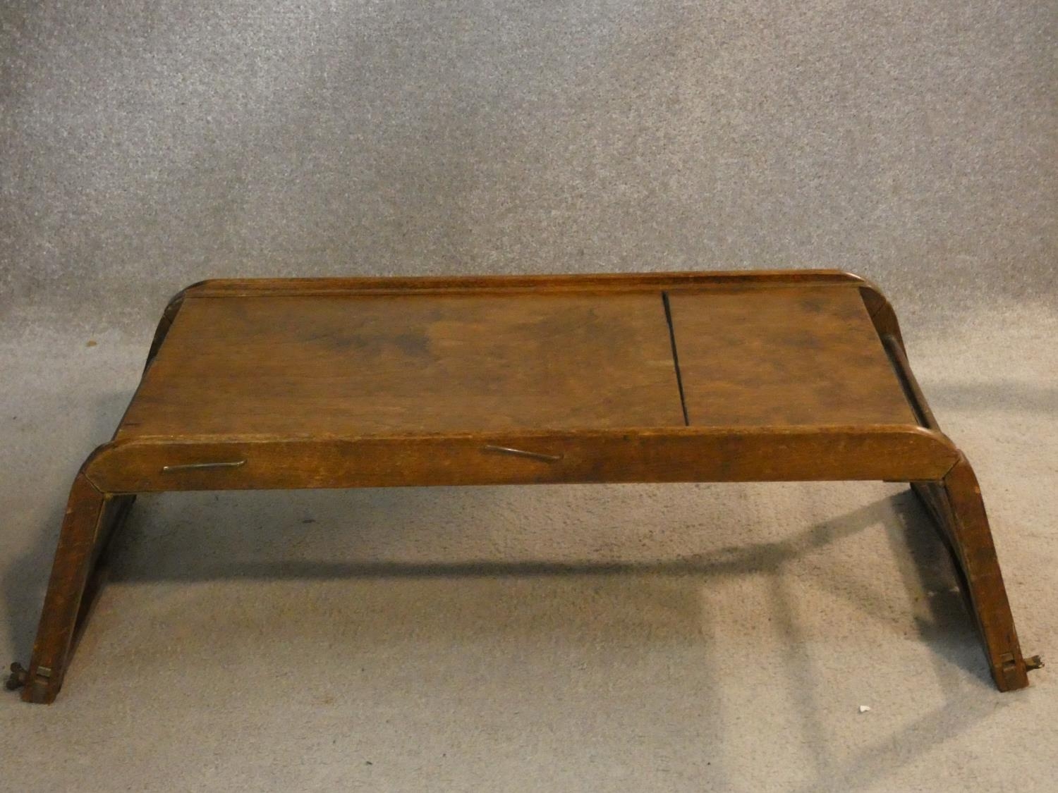 A mid century vintage laminated plywood occasional table with label marked; The 'Five Way'