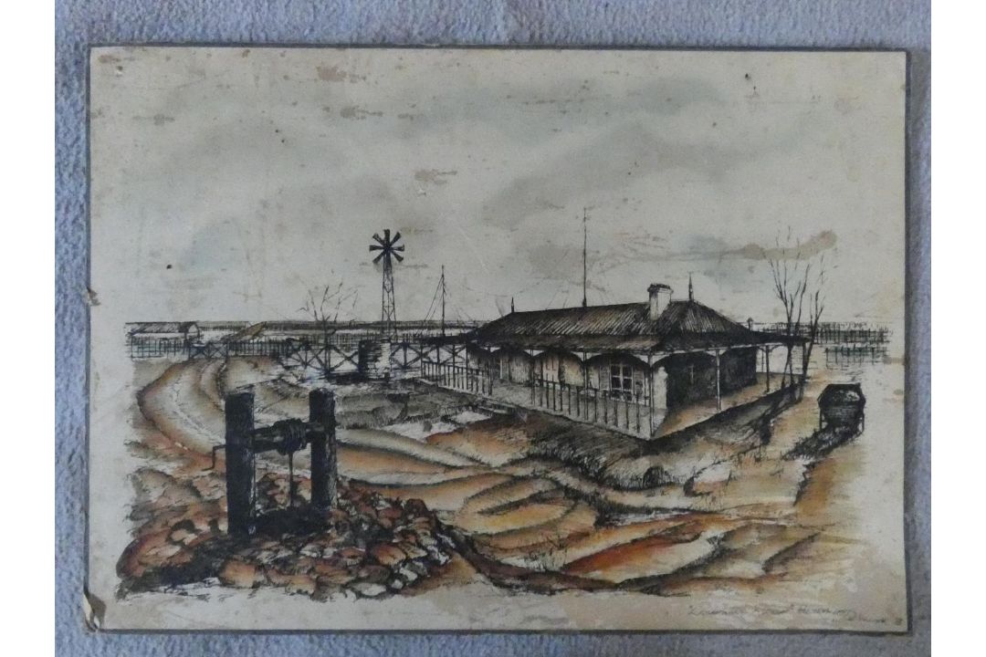 A framed and glazed antique etching of Tom Molineaux vs Tom Cribb along with a ink drawing on - Image 1 of 10