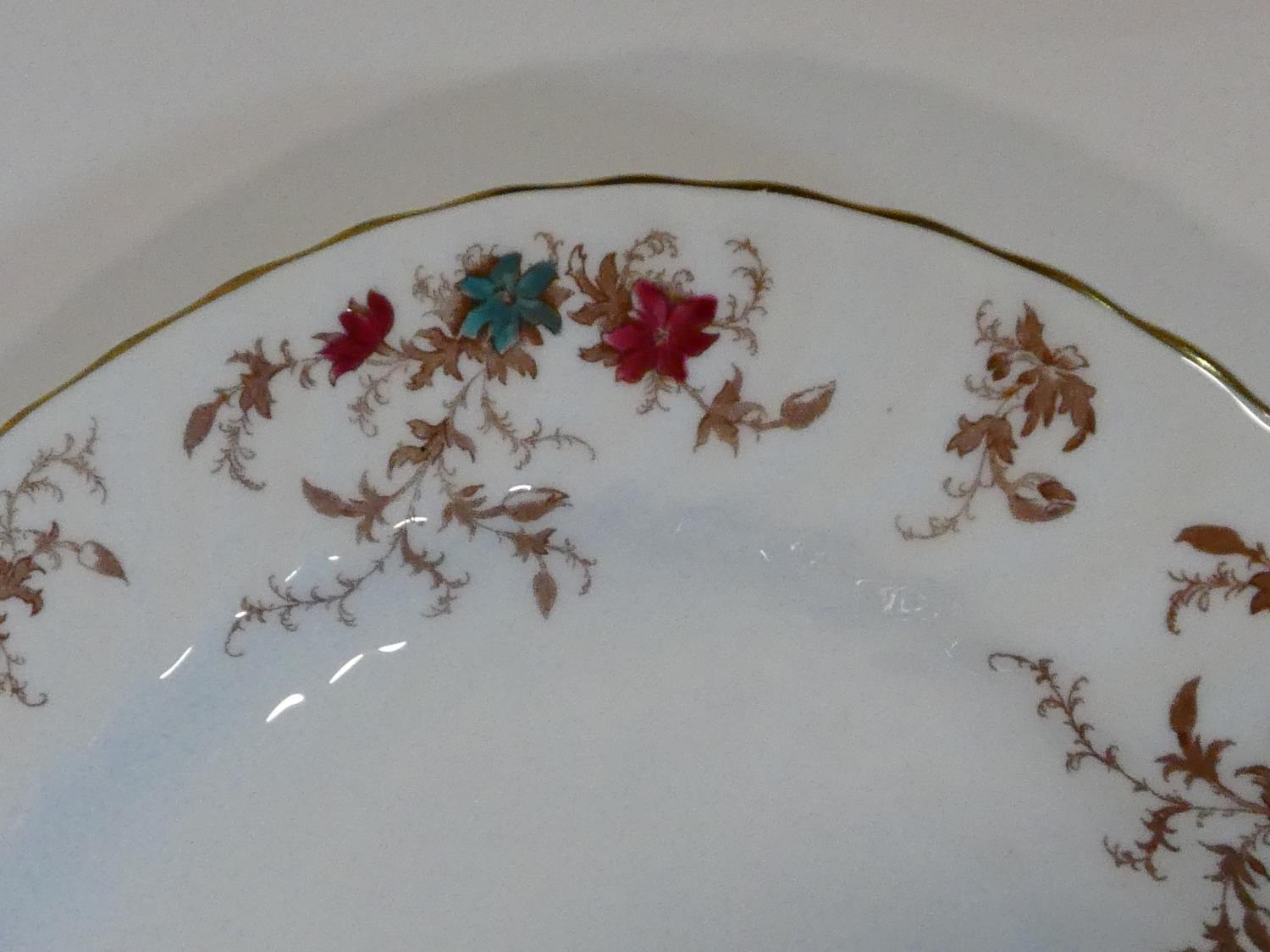 A Mintons Ancestral pattern hand painted porcelain part dinner service, five dinner plates, side - Image 3 of 27