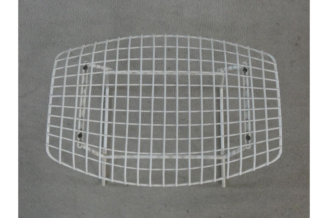 After Harry Bertoia, ottoman stool, wire mesh and white metal. H.46 L.60 W.43cm - Image 2 of 2