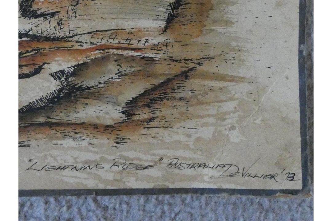 A framed and glazed antique etching of Tom Molineaux vs Tom Cribb along with a ink drawing on - Image 3 of 10
