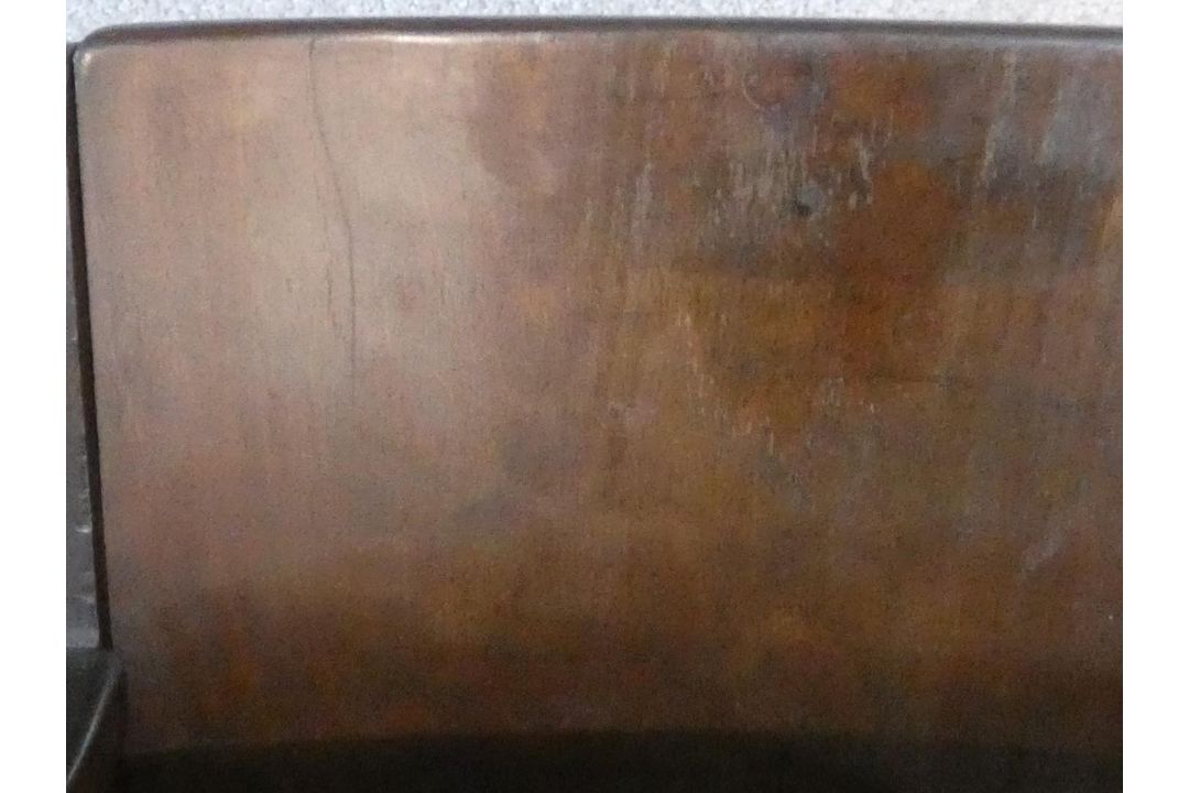 A row of seven vintage theatre seats with laminated plywood backs and seats and painted seat - Image 5 of 5