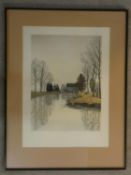 Barbara Munn, a framed and glazed limited edition etching, Watermill, signed and numbered 46/200.
