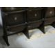 A row of seven vintage theatre seats with laminated plywood backs and seats and painted seat - Image 4 of 5