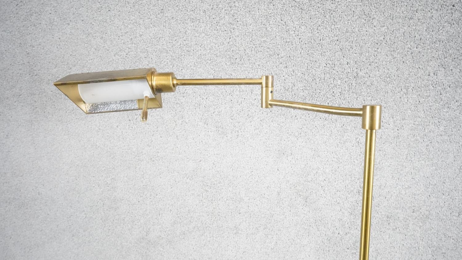 A 1970's Holtkoetter pharmacy brass floor lamp designed and made in Germany by Holtkoetter - Image 3 of 8