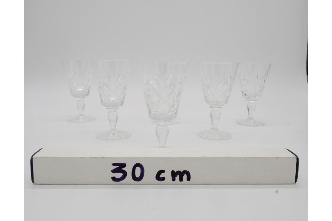 A boxed set of six Royal Osbourne cut lead crystal wine glasses with star cut bases, with labels and - Image 10 of 10