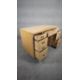 A mid century vintage limed oak pedestal desk with two banks of drawers and central frieze drawer - Image 6 of 9
