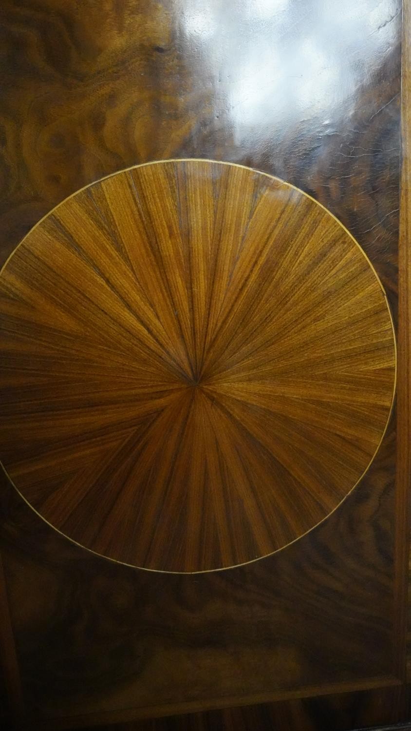 A William and Mary style oyster veneer chest with walnut crossbanding and satinwood stringing and - Image 10 of 12