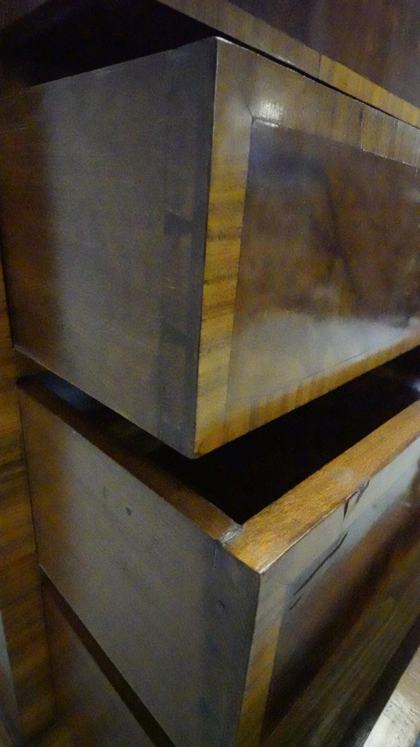 A William and Mary style oyster veneer chest with walnut crossbanding and satinwood stringing and - Image 6 of 12