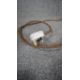 A vintage solid brass weighted base height adjustable standard lamp with silk wrapped cord. H.124 - Image 4 of 5