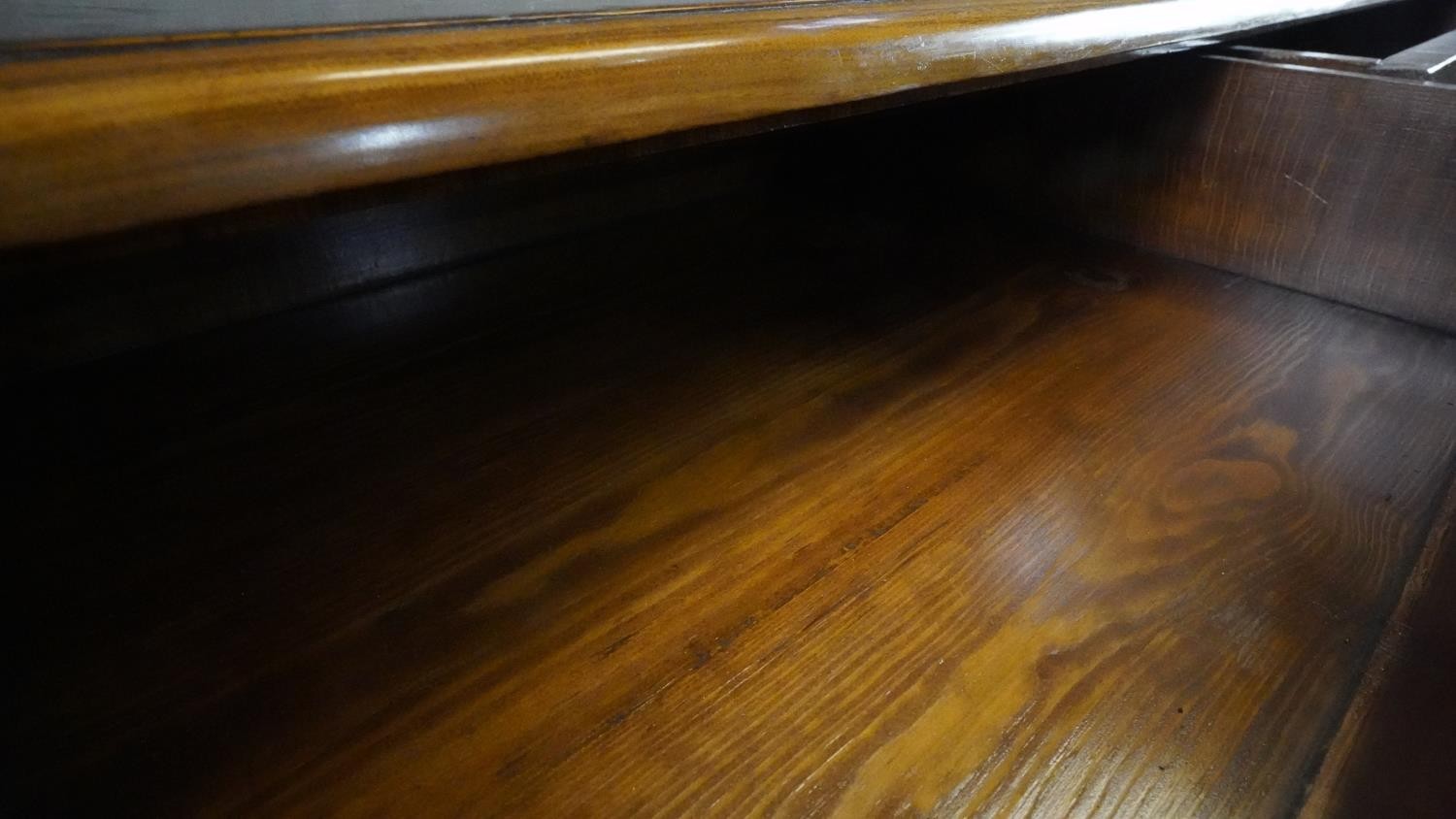 A William and Mary style oyster veneer chest with walnut crossbanding and satinwood stringing and - Image 11 of 12