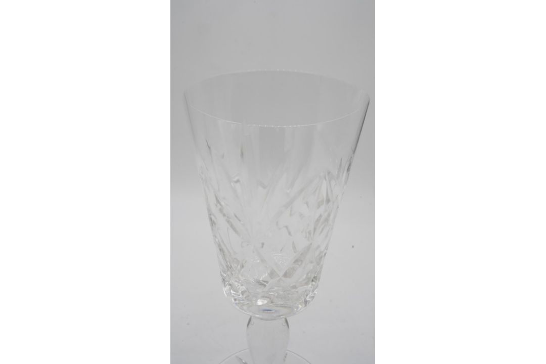 A boxed set of six Royal Osbourne cut lead crystal wine glasses with star cut bases, with labels and - Image 5 of 10