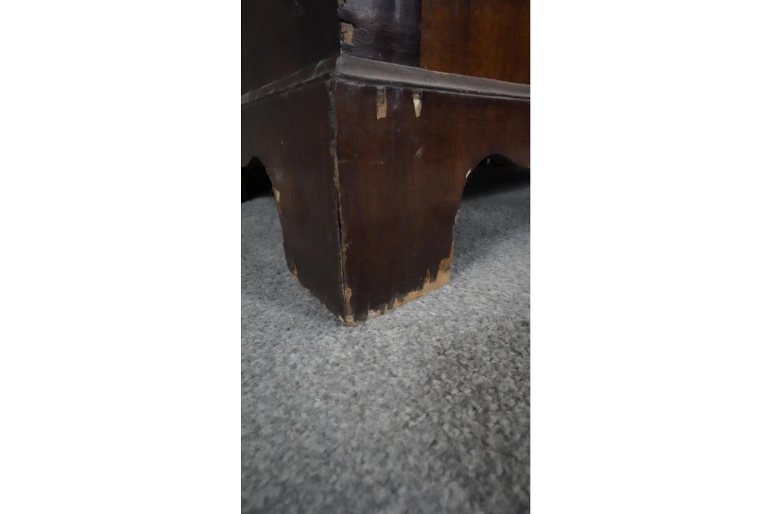 A mid century early Georgian style burr walnut wardrobe with panel door enclosing hanging space on - Image 8 of 10