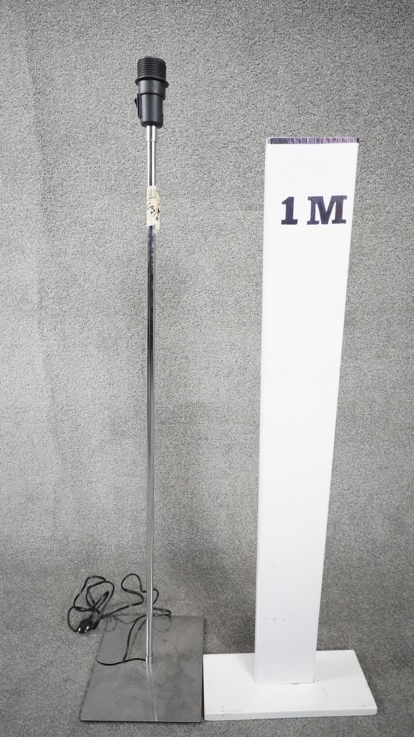 A contemporary chrome adjustable standard lamp on rectangular polished chrome base. H.116 - Image 6 of 6