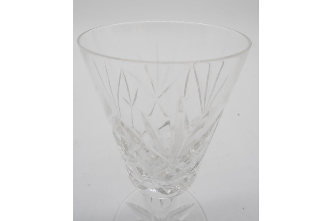 A boxed set of six Royal Osbourne cut lead crystal wine glasses with star cut bases, with labels and - Image 3 of 10