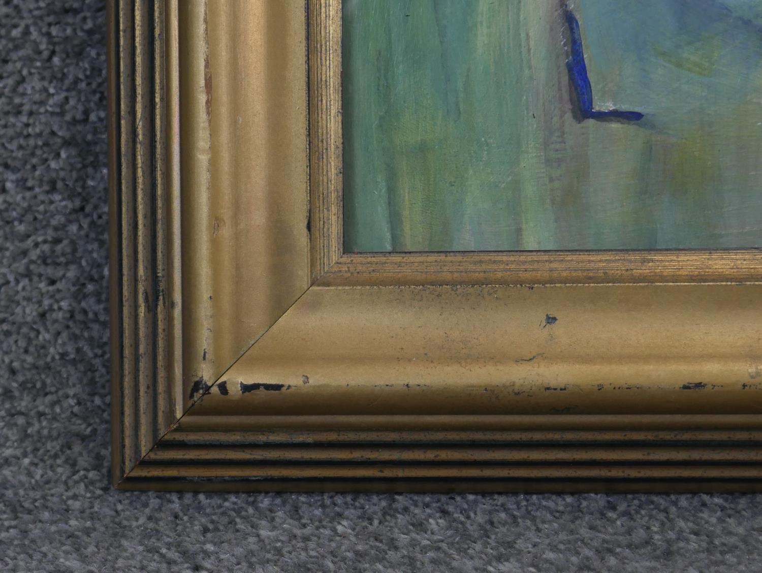 A framed oil on canvas of a male figure. Signed O. Rey. H.68 W.54cm - Image 4 of 6