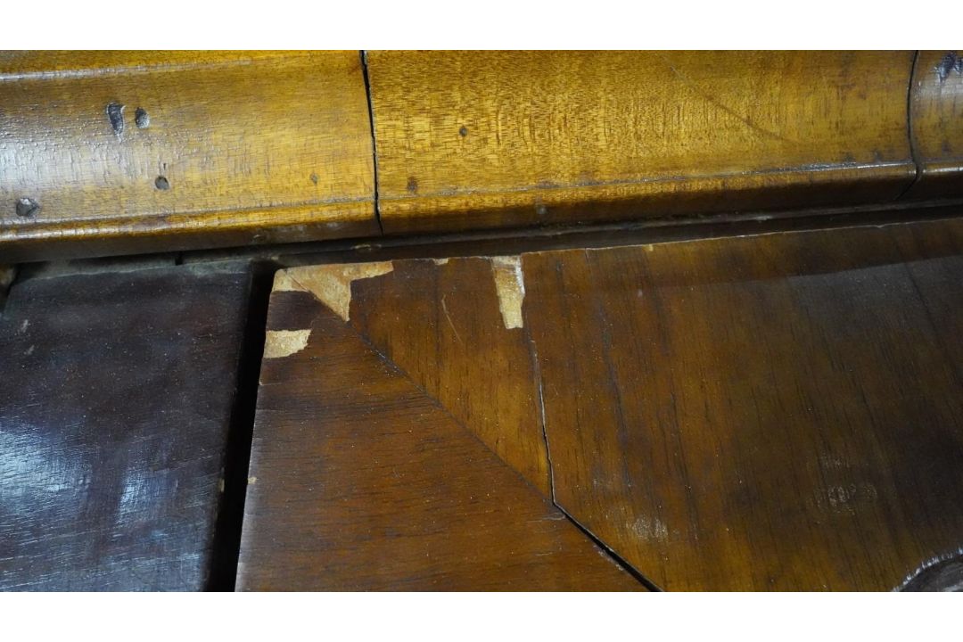 A mid century early Georgian style burr walnut wardrobe with panel door enclosing hanging space on - Image 3 of 10