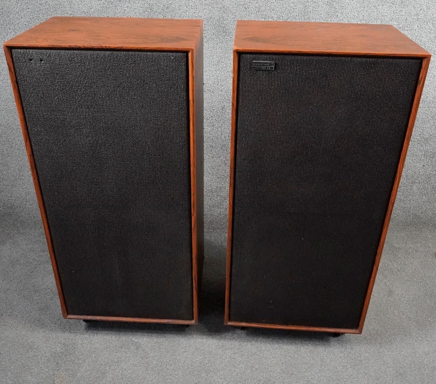 A pair of vintage Celestion Ditton 44 speakers on stands. H.84cm - Image 2 of 8