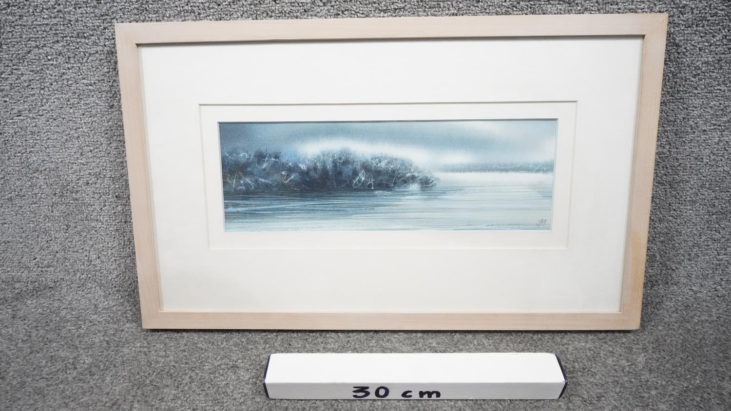 Deborah Walker, A framed and glazed mixed media on paper, 'Winter Light, Branston', monogram lower - Image 7 of 7