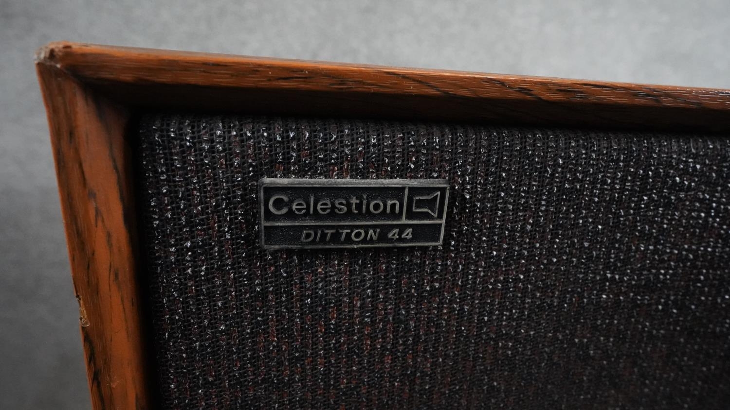 A pair of vintage Celestion Ditton 44 speakers on stands. H.84cm - Image 6 of 8