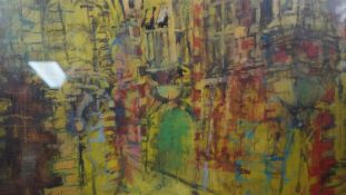 A framed and glazed oil on board of St Ives library. Monogrammed JM. Porthminster gallery label to