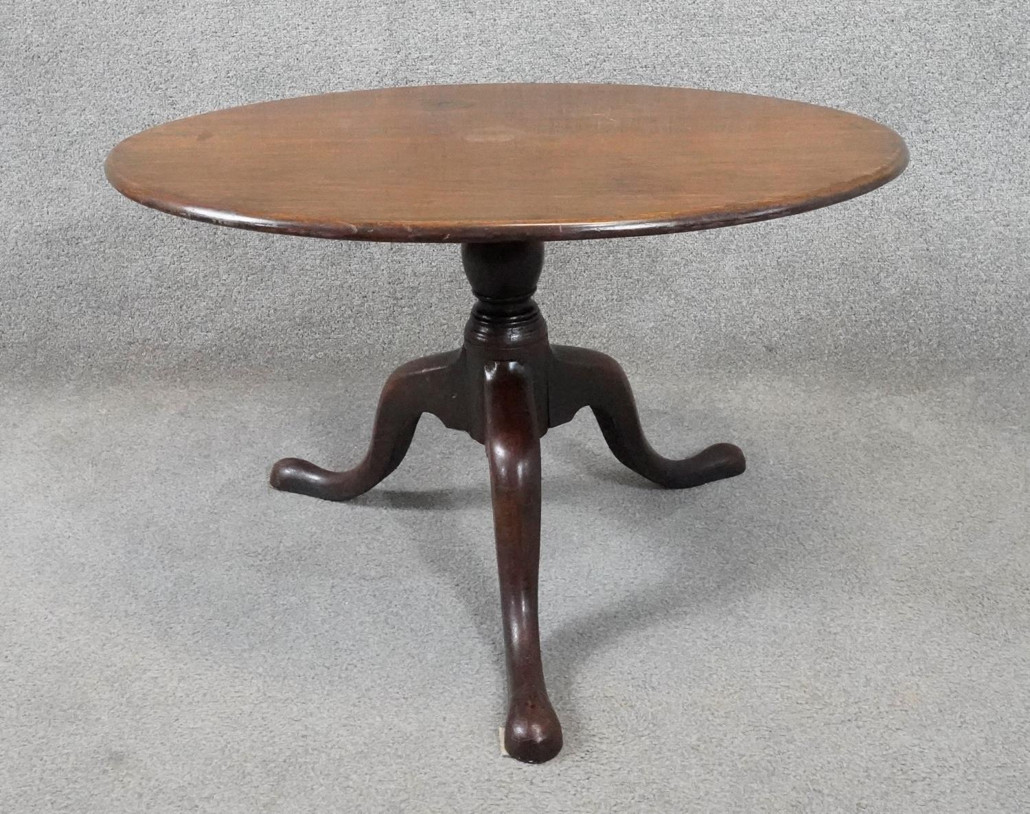 A Georgian mahogany occasional table on tripod cabriole supports. H.45 - Image 2 of 4