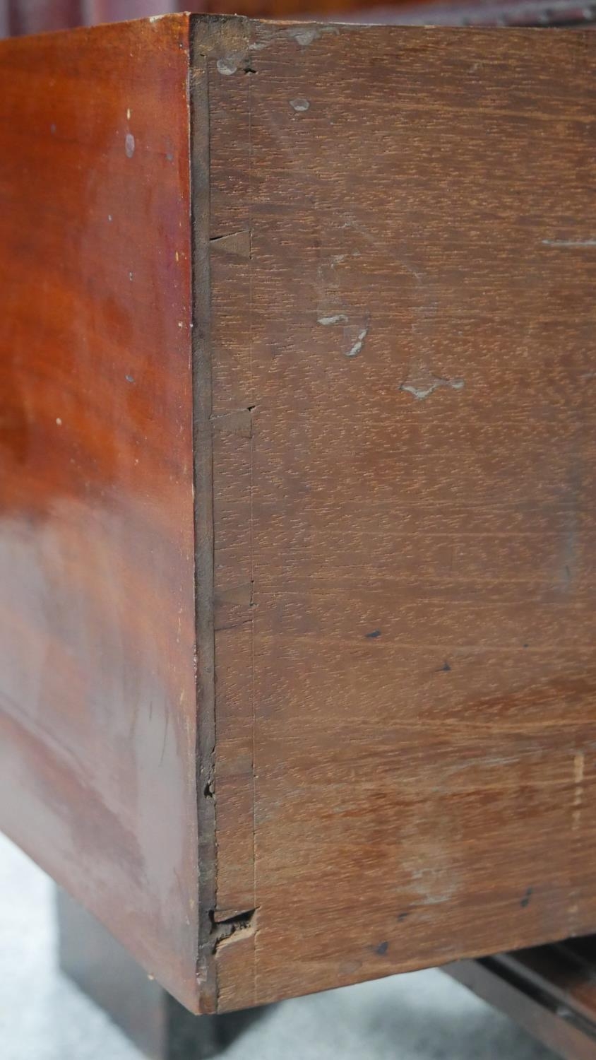 An early 19th century mahogany estate cabinet, the dentil cornice above fielded panel doors - Image 7 of 8