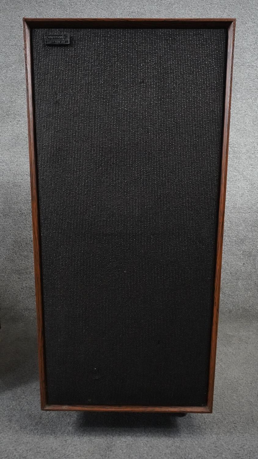 A pair of vintage Celestion Ditton 44 speakers on stands. H.84cm - Image 3 of 8