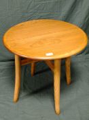 AN ERCOL WINDSOR CIRCULAR LAMP TABLE H-56 CM DIA. 60 CM