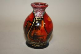 A MINIATURE ANITA HARRIS ART POTTERY POTTERIES PAST PATTERN VASE