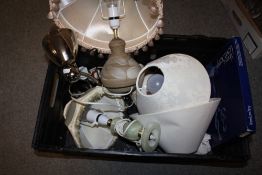 A COLLECTION OF MODERN TABLE LAMPS ETC