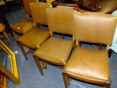 A SET OF FOUR VINTAGE OAK CHAIRS