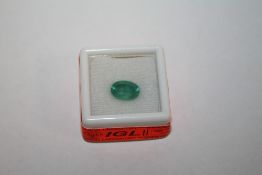 AN IGL CERTIFIED OVAL CUT 2.4CT EMERALD