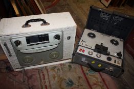 A SONY TC-200 STEREO TAPE RECORDER TOGETHER WITH AND AUDIO GRAPH EXAMPLE