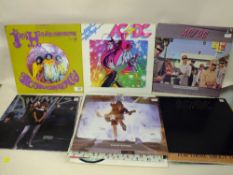 A COLLECTION OF LP RECORDS TO INCLUDE JIMI HENDRIX EXPERIENCE. AC/DC, PINK FLOYD ETC.
