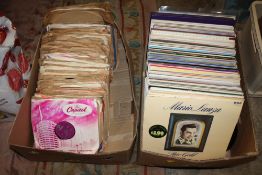 TWO BOXES OF MOSTLY CLASSICAL LP'S 78'S ETC