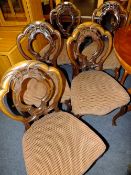 A SET OF SIX ANTIQUE MAHOGANY DINING CHAIRS