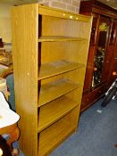 A LARGE MODERN OPEN BOOKCASE H-182 CM W-91 CM