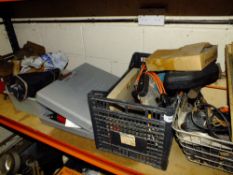 A MIXTURE OF TOOLS AND PARTS ETC TO INCLUDE CHISELS CASED DRILL ETC