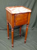 A SMALL ANTIQUE MAHOGANY POT CUPBOARD