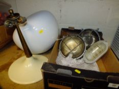 A BOX OF LIGHTING TO INC OUTDOOR BULK HEAD LIGHTS ETC